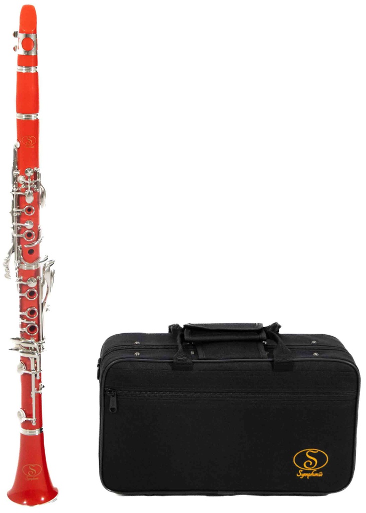 Clarinete De Baquelita Sib17 Llaves Rojo