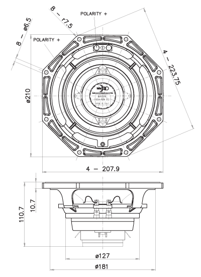 Bocina De Neodymium 8-Lf/560W 95Db Coaxial