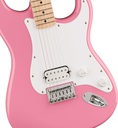 Guit. Elect. Fender Squier Sonic™ Stratocaster®Maple Fingerboard, White Pickguard, Flash Pink