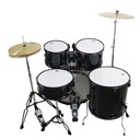 Bateria 5 Piezas, Asiento y Platillos Negra DK-2293 BK