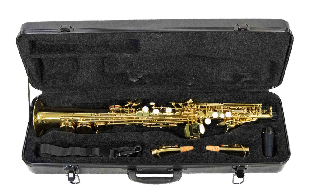 Sax Soprano Recto En Bb Laqueado Con Estuche