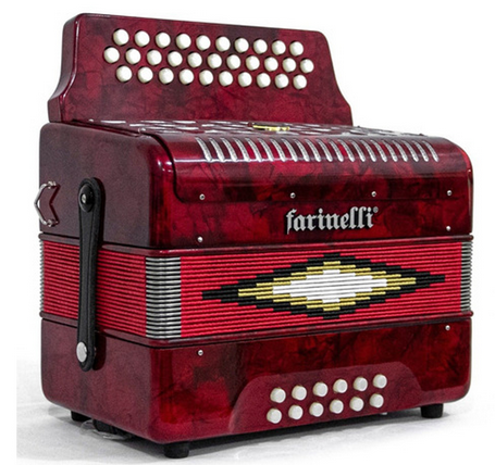 Acordeon Botones FA Rojo Parrilla Metal 3112 Farinelli-- 3012FARP