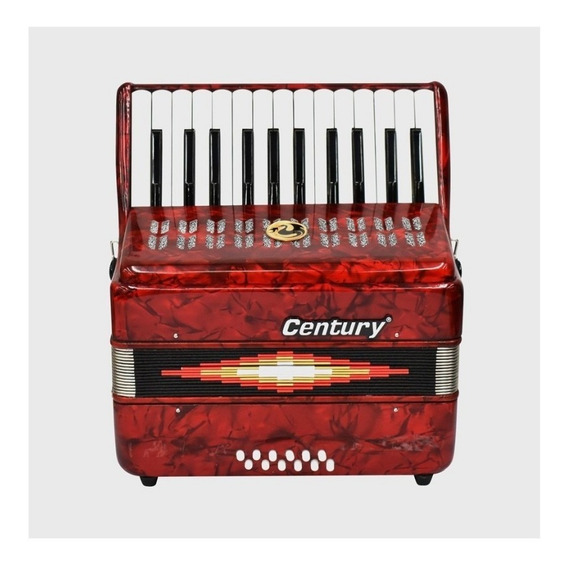 Acordeon De Teclas Century 25-12 Bajos Rojo