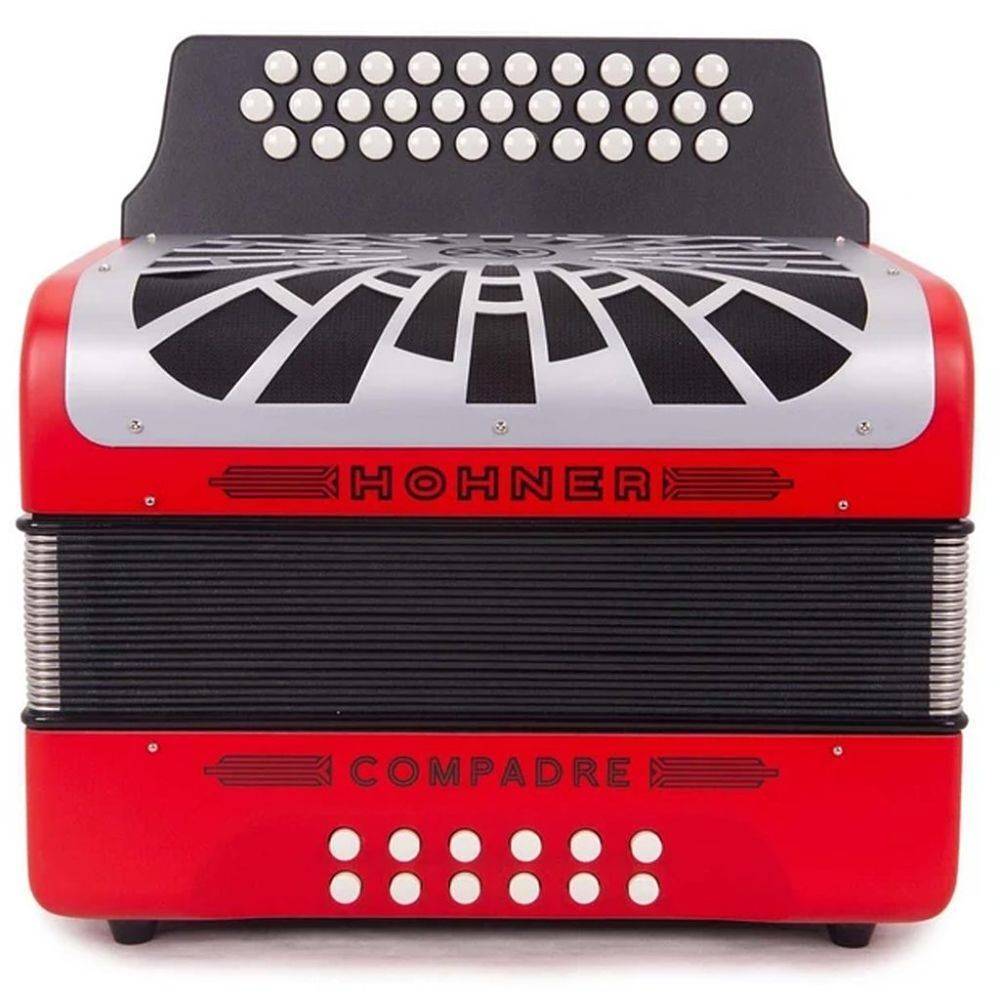 Acordeon Botones Hohner Compadre  Rojo Fa-sib-mib Rojo-- A48441