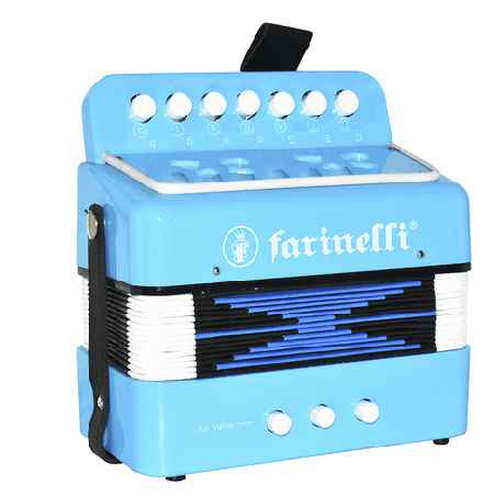 Acordeon Infantil 7 Botones Azul Cielo 2 Bajos Farinelli-- ACIFAZ