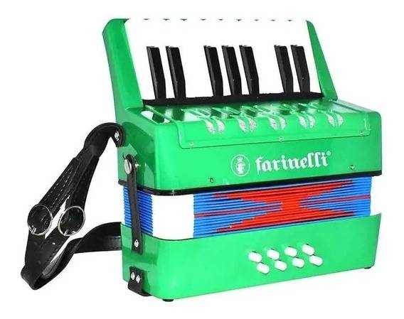 Acordeon Infantil 17 Teclas Verde 17K8BS FARINELLI