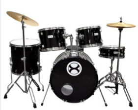 Bateria Extreme Negra 5 Piezas Aro Cromo