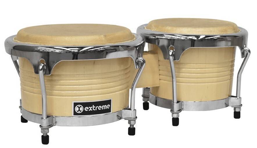 Bongo 8" Y 9" Natural Aro Cromado Extreme