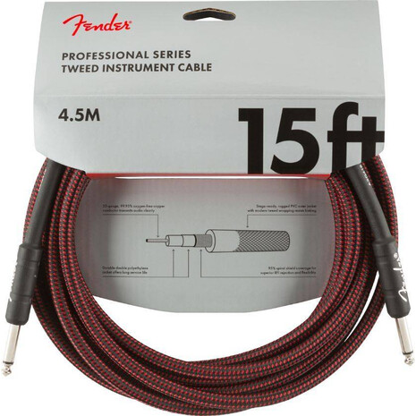 Cable Para Instrumento Fender 15ft Rojo Tweed