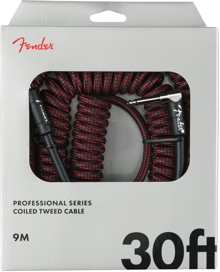 Cable Para Instrumento Fender 30ft Professional Coiled Rojo Tweed