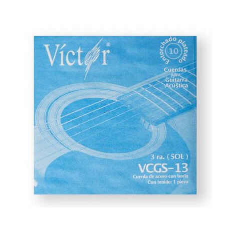 Cuerda Guitarra Acustica 3A Victor Acero-- 13(10)