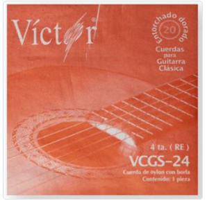 Cuerda Guitarra Acustica 4A Victor Entorchado Dorado Nylon-- 24(10)