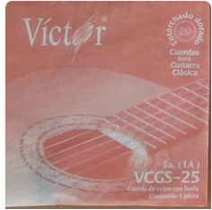 Cuerda Guitarra Acustica 5A Victor Ent.Dorado Nylon-- 25(10)