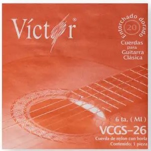 Cuerda Guitarra Acustica 6A Victor Ent.Dor.Ny-- 26(10)