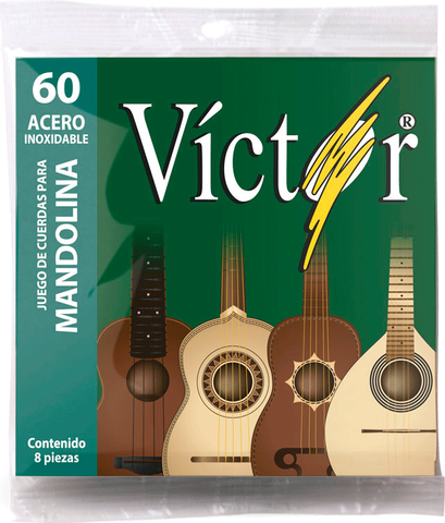 Juego De Cuerdas Para Mandolina Victor Acero-- 60