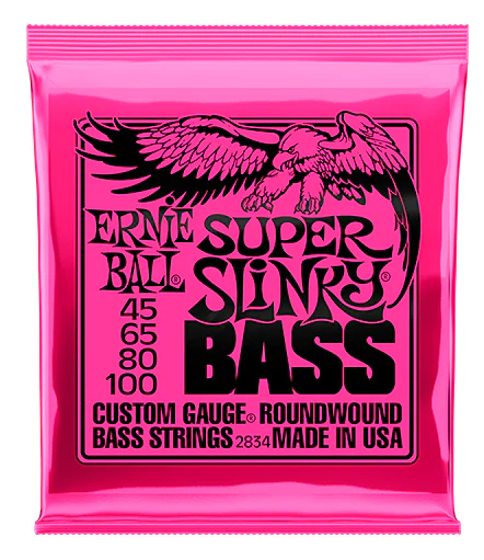 Juego De Cuerdas Para Bajo Electrico 4 Cdas Ernie Ball 45-100 Rosa-- 2834