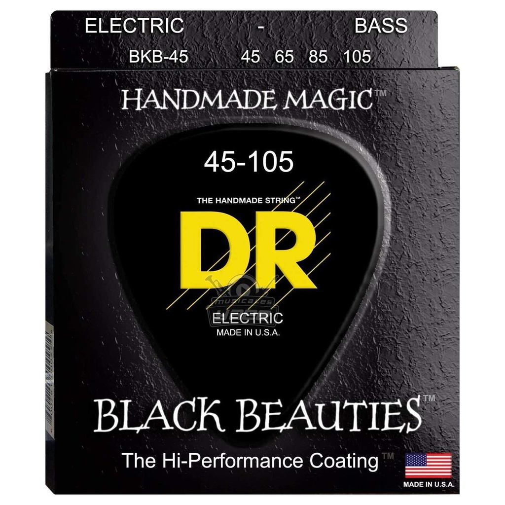 Juego De Cuerdas Para Bajo Electrico Med 45-105 Black Beauties DR-- BKB-45