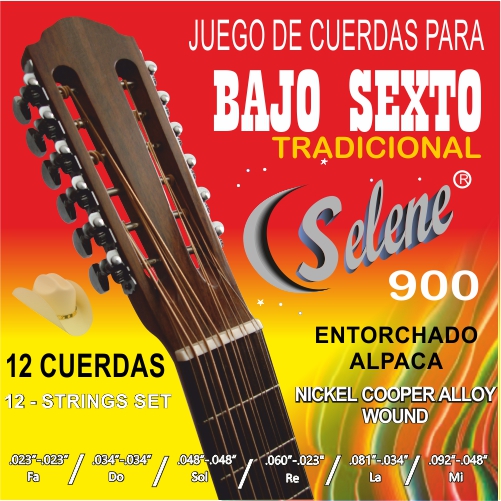 Juego De Cuerdas Para Bajo Sexto Entorchado Niquel 12 Cdas.-- 900-S