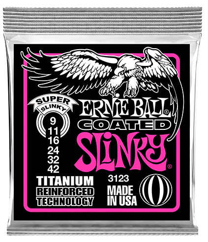 Juego De Cuerdas Para Guitarra Electrica Ernie Ball Titanium Rosa-- 3123