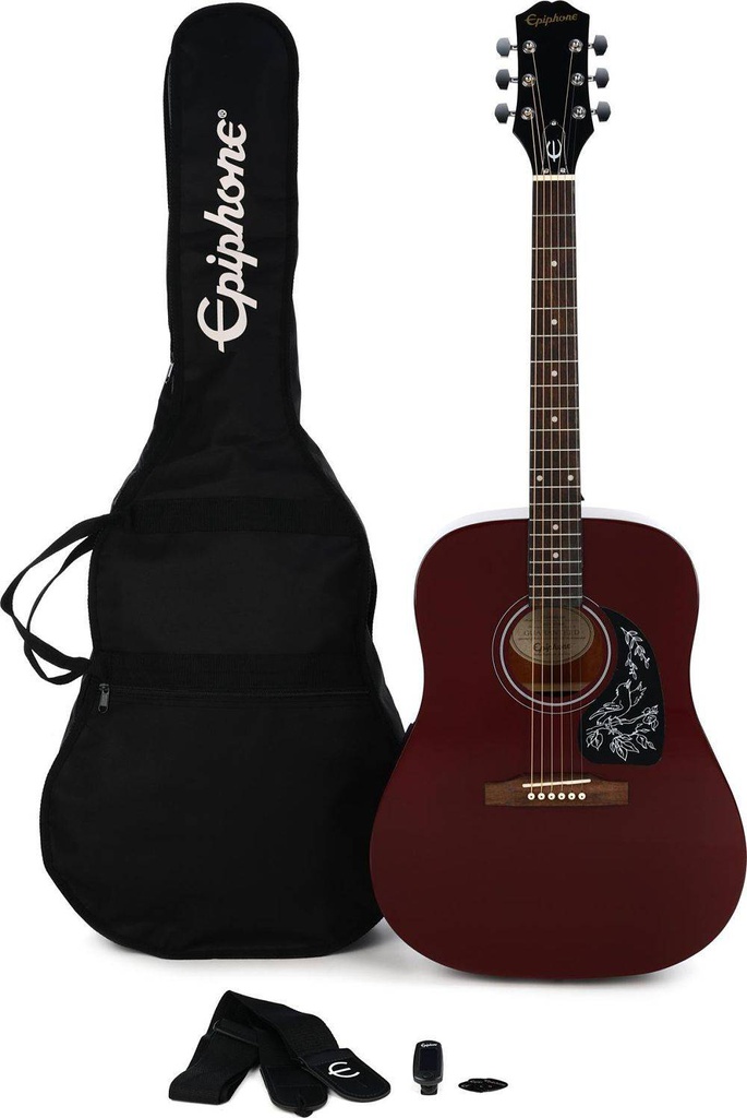 Paquete Guitarra Acustica Epiphone Starling Roja