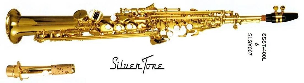 Sax Soprano Silvertone Laqueado Recto