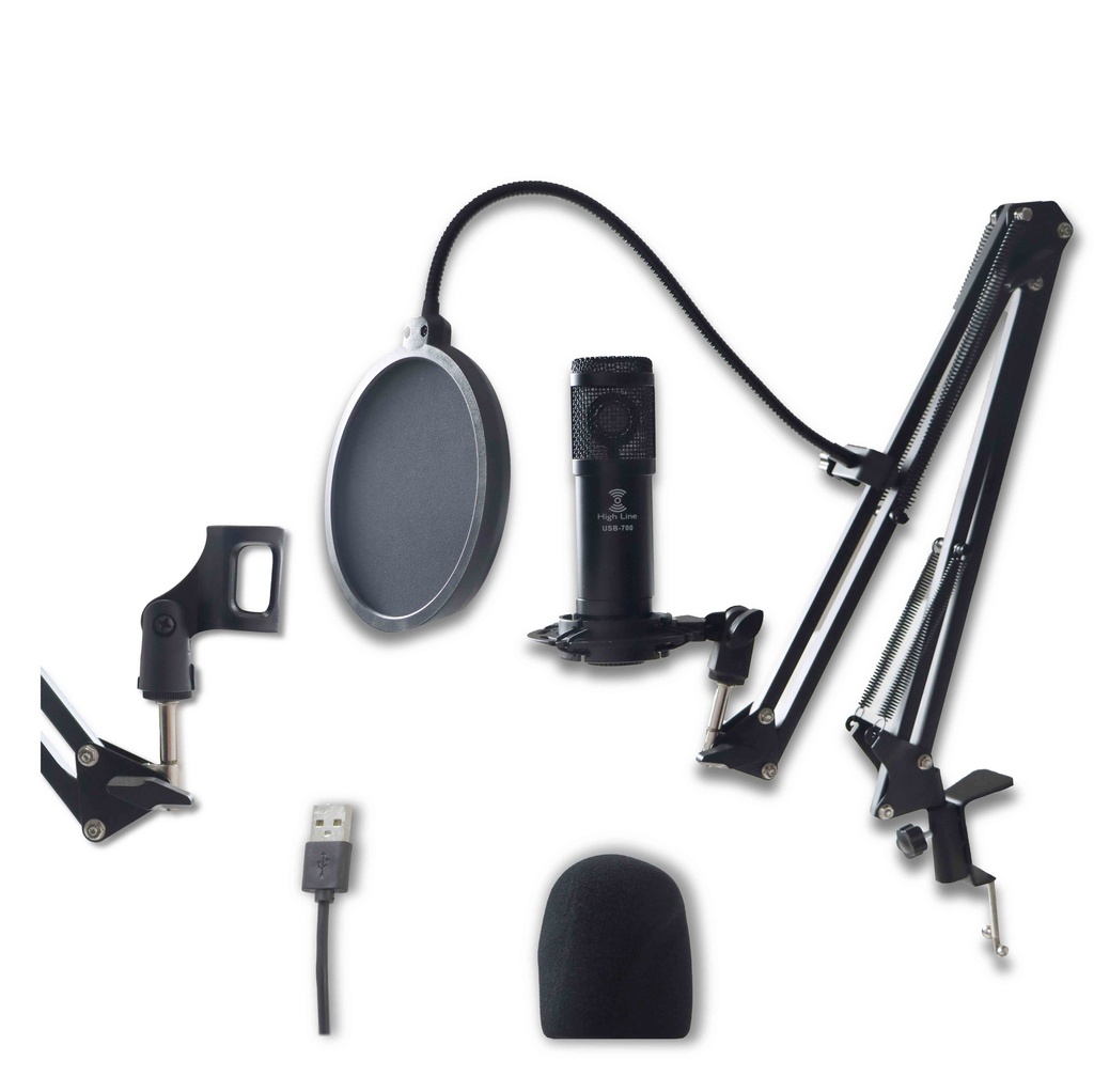 Microfono Usb Con Soportes y Antipop