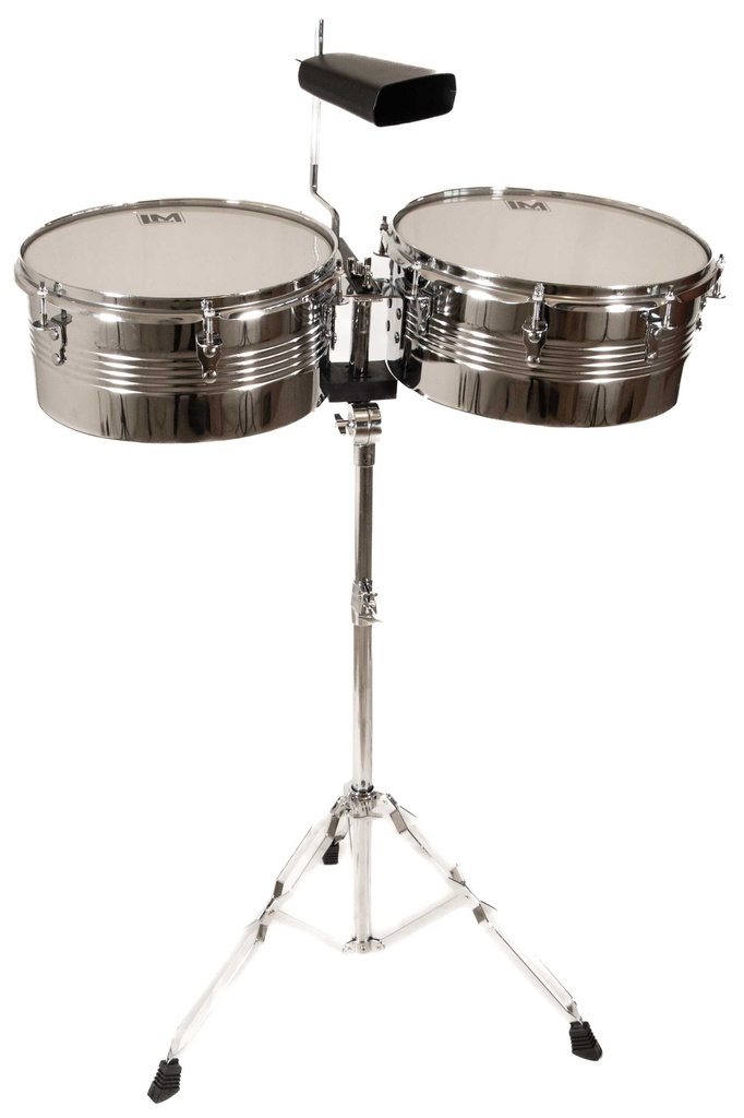 Timbales De 13" Y 14" Con Cencerro, baquetas Y Stand LM DRUMS