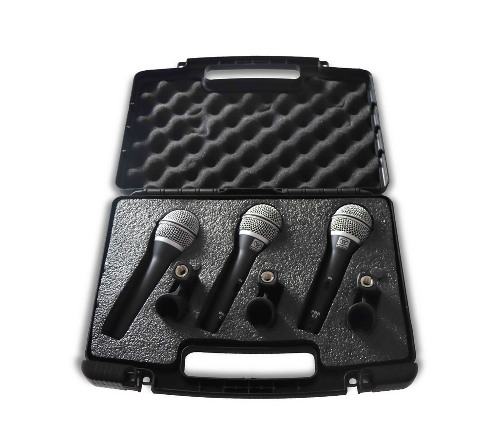 Microfonos De Mano Set de 3 Pzas  PRA-C3
