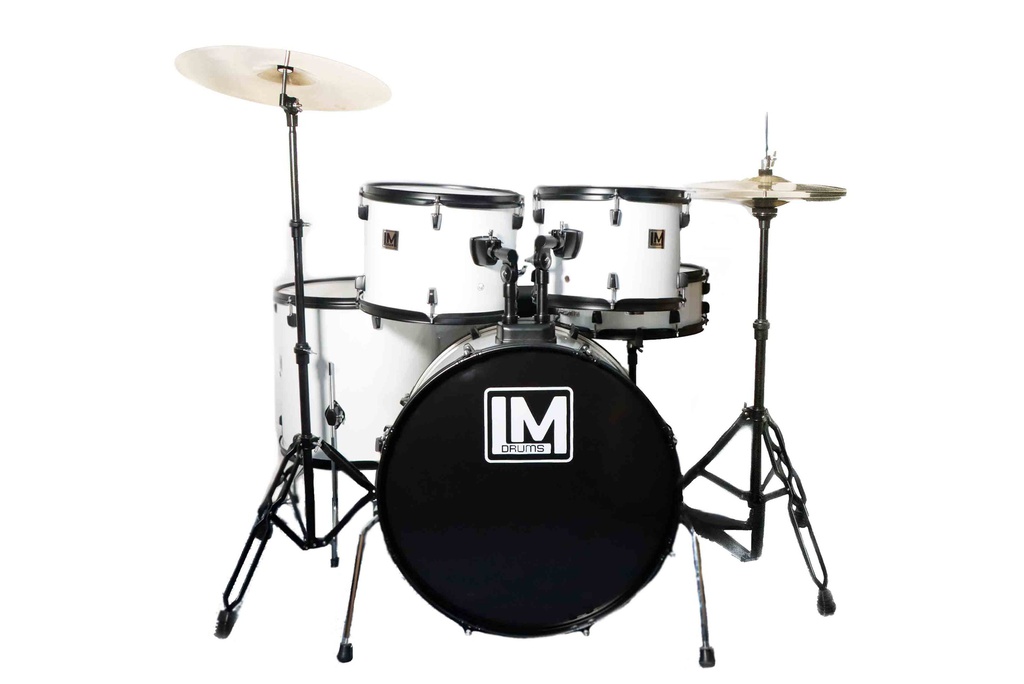 Bateria LM De 5 Pzas, Platillos Y Asiento Blanca-- P1601A WH