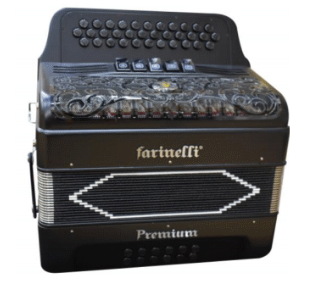 Acordeón Farinelli Premium Botones FA Negro Mate 5 Regs