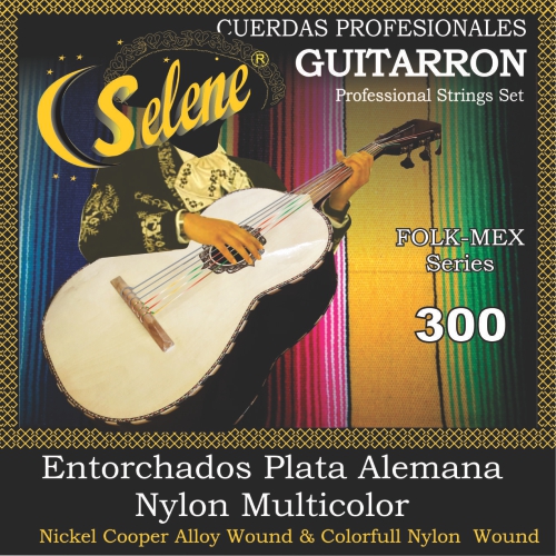 Juego De Cuerdas Para Guitarrón Nylon-Multicolor Selene
