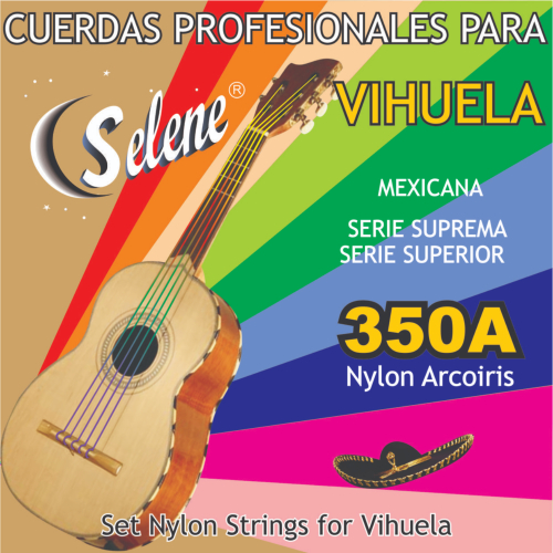 Juego De Cuerdas Para Vihuela Nylon Arcoiris Selene
