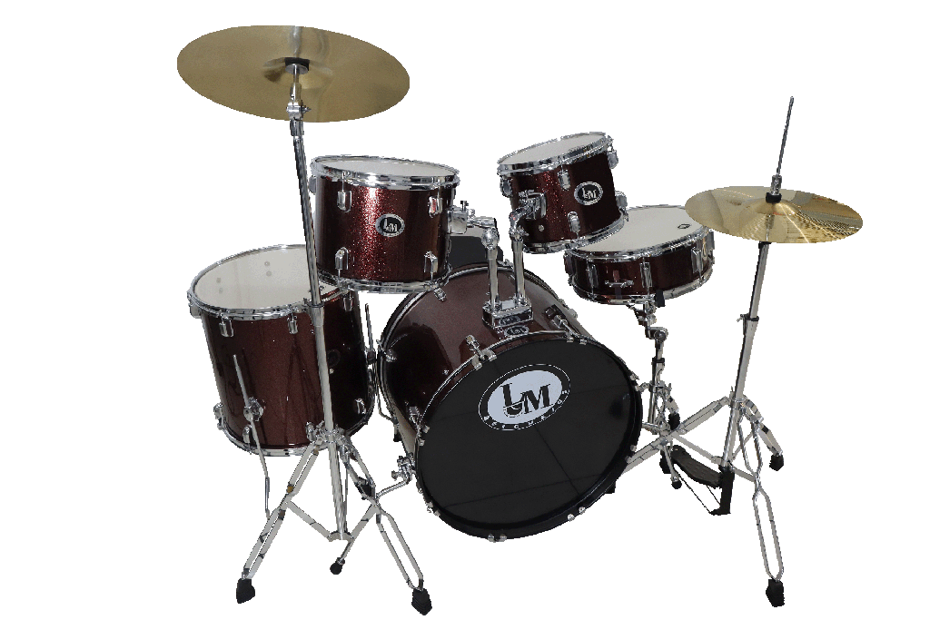 Bateria LM 10x8,12x10,16x16 y 22x16, Platillos Y Asiento Roja P