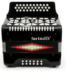 [3012FAN] Acordeón Farinelli Botones 3012 Bajos En Fa Negro 