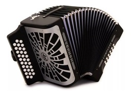 [A48421] Acordeon Botones Fa-Sib-Mib Negro Hohner Compadre