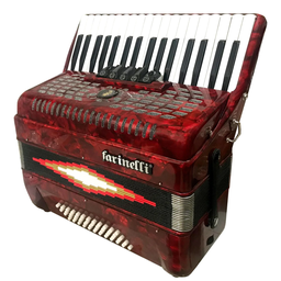 [1307R] Acordeón Farinelli Teclas Rojo 3448 5 Registros 