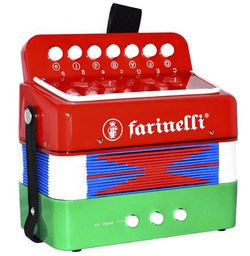 [ACIFBN ] Acordeon Infantil 7 Botones Bandera 2 Bajos Farinelli-- ACIFN