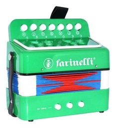 [ACIFVE] Acordeon Infantil 7 Botones Verde 2 Bajos FARINELLI