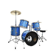 [CNBT064] Bateria Century Profesional Azul 3D 5Pzas Aro Cromo-- CNBT064