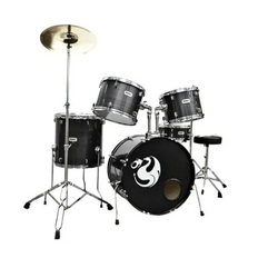 [CNBT065] Bateria Century Profesional Gris Rayado 5 Pzas Aro Cromo