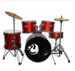 [CNBT059] Bateria Rojo Metalico 5 Pzas Aro Cromo Century