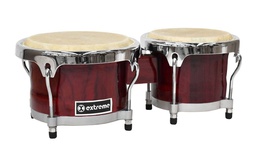 [EXBG009] Bongo 7" Y 9" Rojo Aro Cromado Con Atril Extreme
