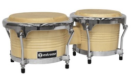 [EXBG005] Bongo 8" Y 9" Natural Aro Cromado Extreme