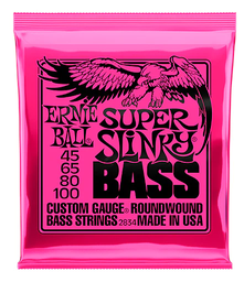 [2834] Juego De Cuerdas Para Bajo Electrico 4 Cdas Ernie Ball 45-100 Rosa