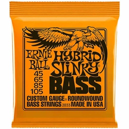 [2833] Juego De Cuerdas Para Bajo Electrico Ernie Ball Hslinky 45105 Naranja-- 2833