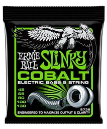 [2736] Juego De Cuerdas Para Bajo Electrico Ernie Ball Verde Cobalto 5 Cdas 45-130