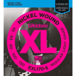 [EXL-170-5] Juego De Cuerdas Para Bajo Electrico 5 Cuerdas Niq.45-130