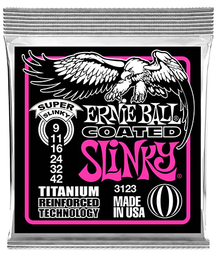 [3123] Juego De Cuerdas Para Guitarra Electrica Ernie Ball Titanium Rosa-- 3123