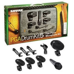 [PGADRUMKIT5] Microfonos Para Bateria Set de 5 Piezas, Cables Shure