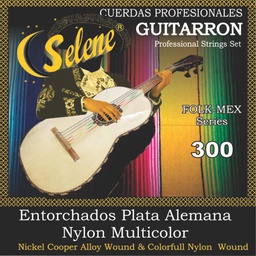 [300 C] Juego De Cuerdas Para Guitarrón Nylon-Multicolor Selene